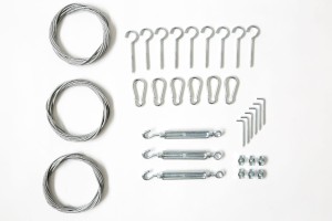 Zestaw montażowy do żagli rozsuwanych na 3 linkach