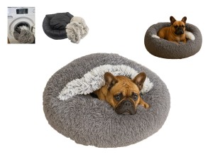 Legowisko Chmurka Norka dla psa i kota 65 shaggy zdejmowany pokrowiec szary