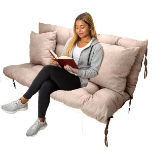 Poduszka na huśtawkę ogrodową 140x55x55 Beż