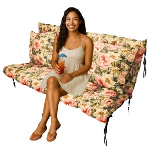 Poduszka na huśtawkę ogrodową 150x55x55 Piwonia beż