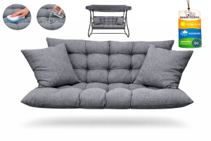 Poduszka ogrodowa wodoodporna 160x50x60 na huśtawkę, ławkę, rattan  szary