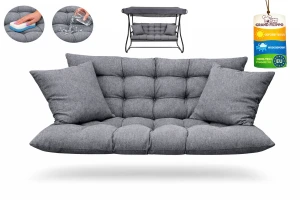Poduszka ogrodowa wodoodporna 100x50x60 na huśtawkę, ławkę, rattan  szary