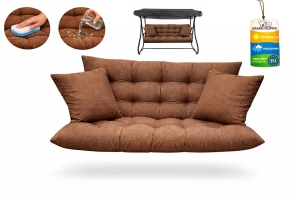 Poduszka ogrodowa wodoodporna 150x50x60 na huśtawkę, ławkę, rattan  brąz