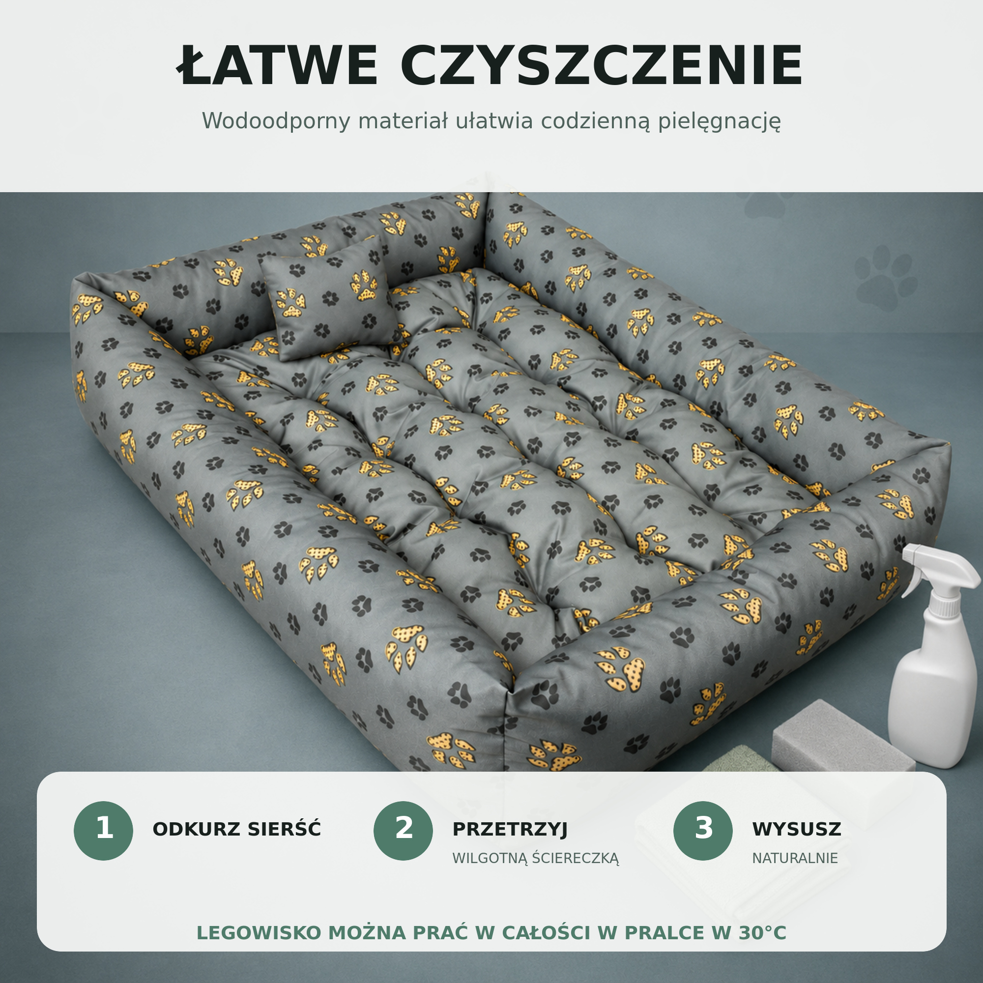 Łatwe czyszczenie legowiska dla psa 120x90