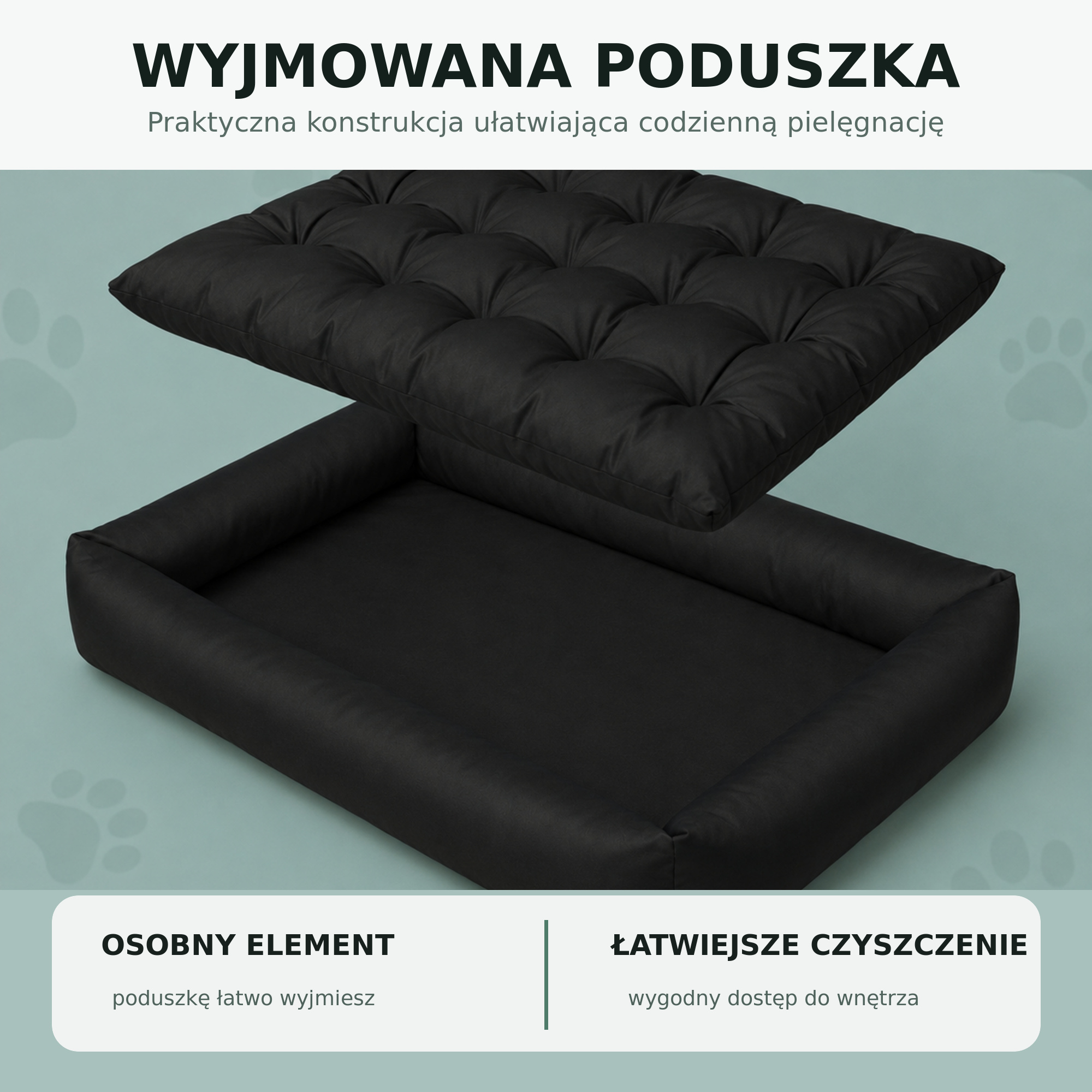 Wyjmowana poduszka w legowisku dla psa Pasadena