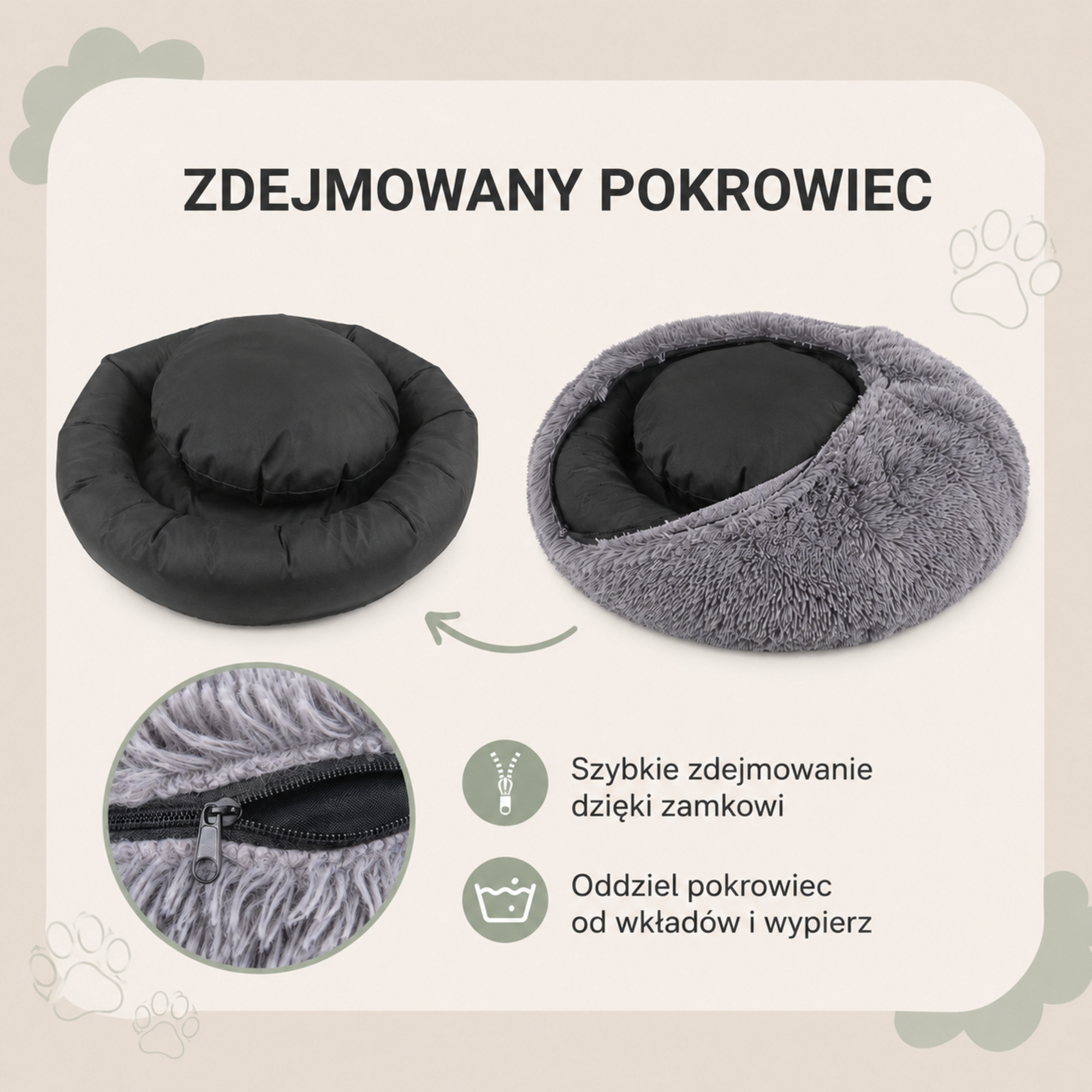 Zdejmowany pokrowiec legowiska Shaggy 100