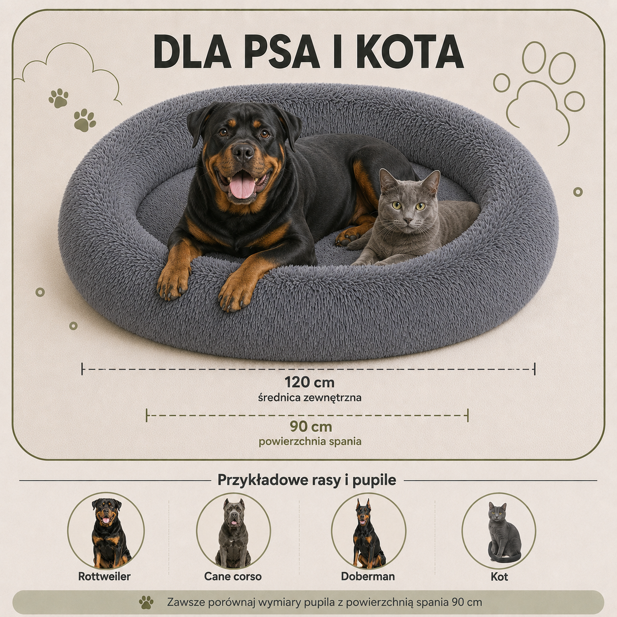Legowisko Shaggy 120 dla psa i kota