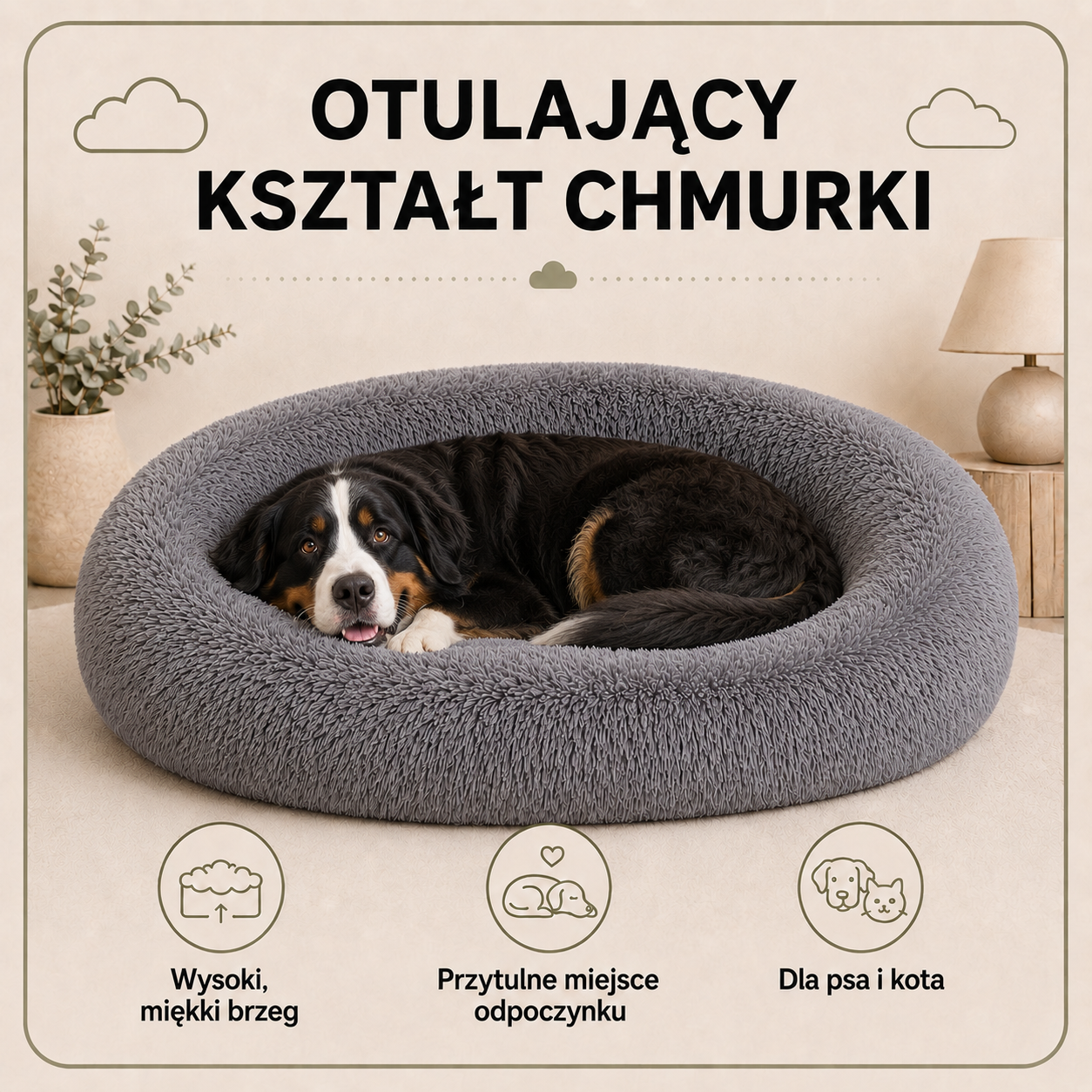 Otulający kształt legowiska Shaggy 120