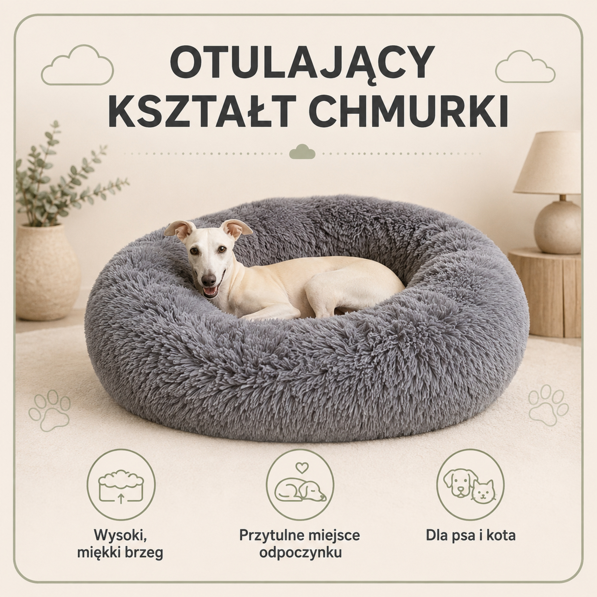 Otulający kształt legowiska Shaggy 80