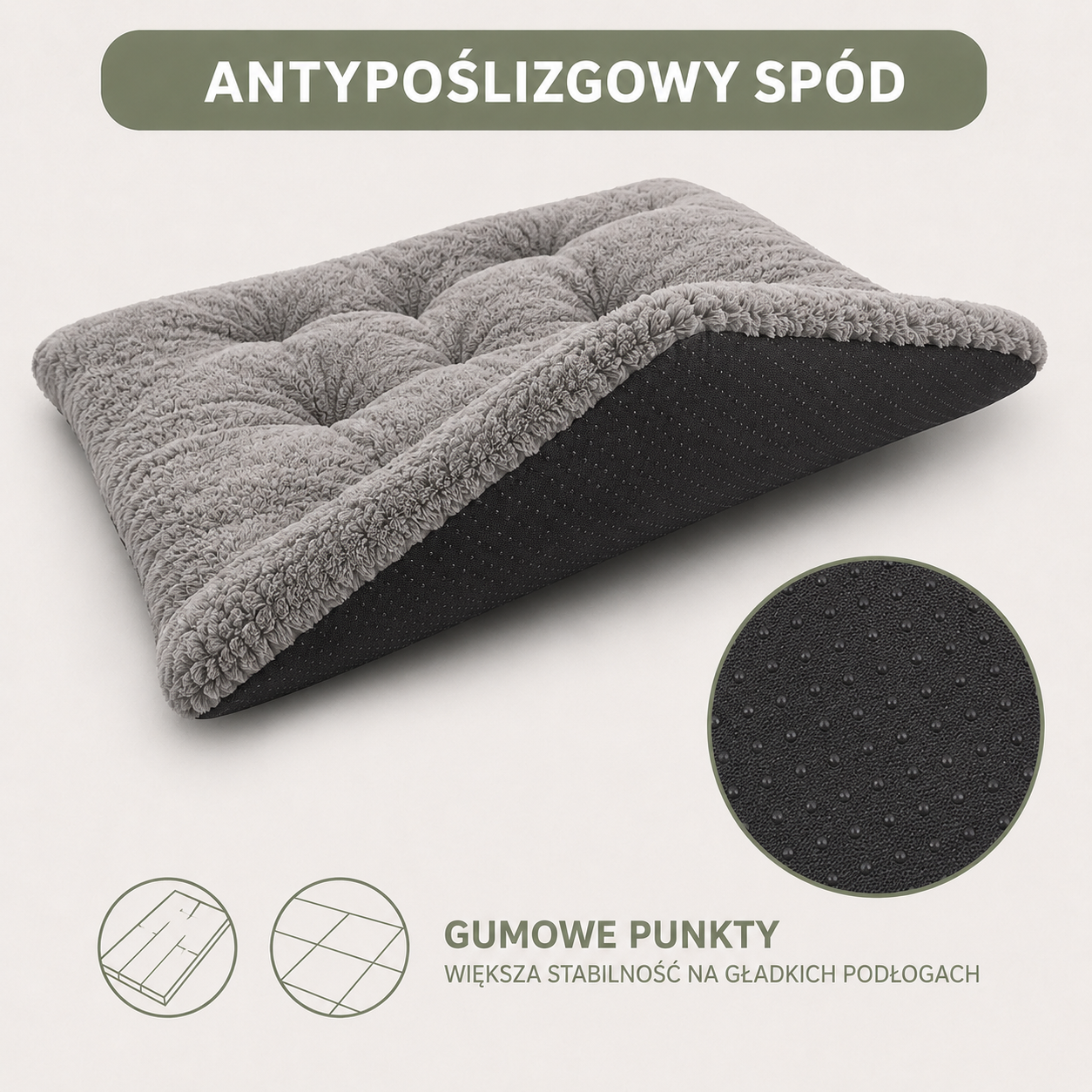 Antypoślizgowy spód legowiska Rabbit 100x70