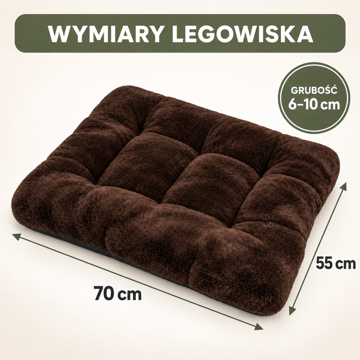 Wymiary legowiska Rabbit 70x55 cm