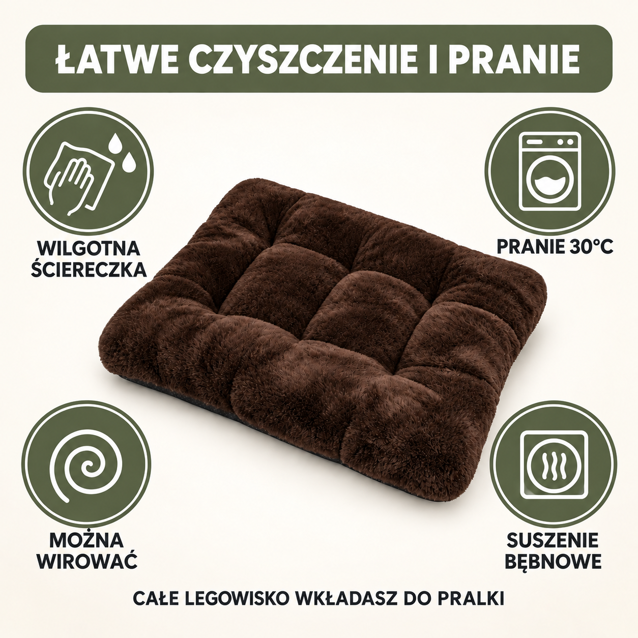 Czyszczenie i pranie legowiska Rabbit 70x55