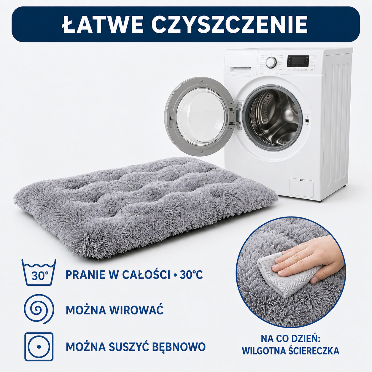 Czyszczenie i pranie legowiska Shaggy 100x70