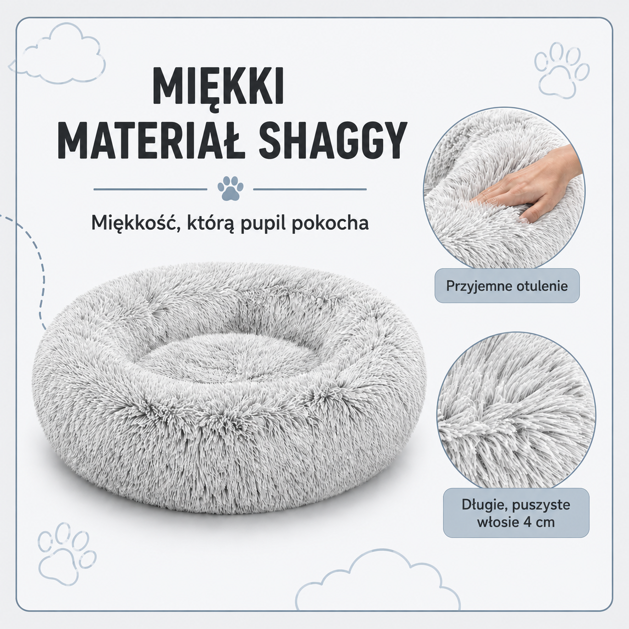 Miękki materiał Shaggy legowiska dla psa i kota