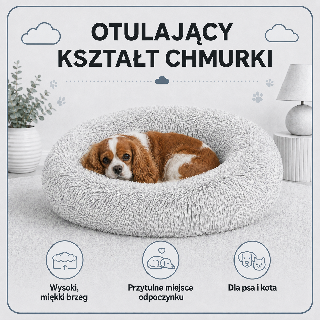 Otulający kształt legowiska Chmurka Shaggy 65