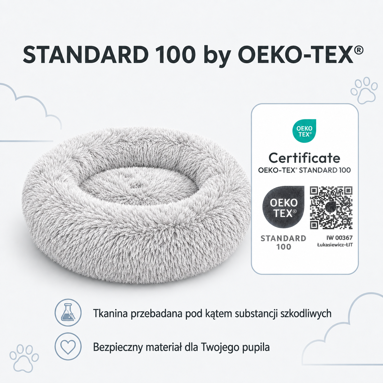 STANDARD 100 by OEKO-TEX legowisko Shaggy 65