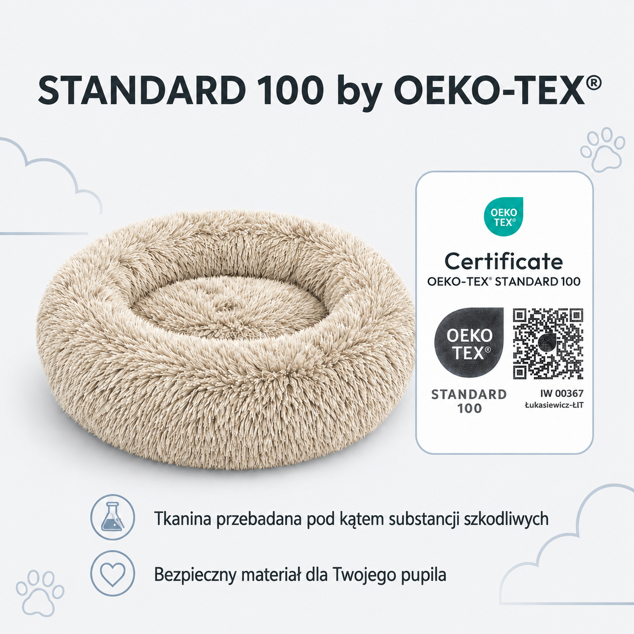 STANDARD 100 by OEKO-TEX legowisko Shaggy