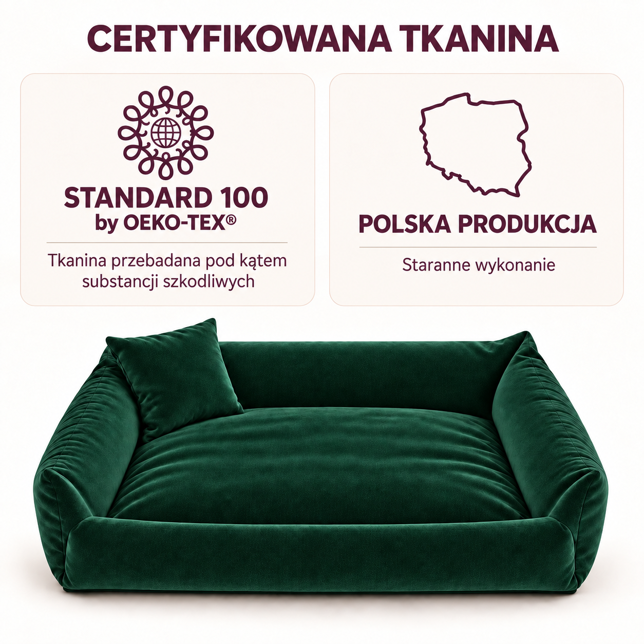 Certyfikowana tkanina Velvet STANDARD 100 by OEKO-TEX